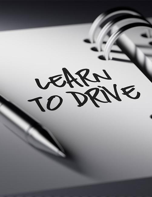 Learn to drive written in wring binder 